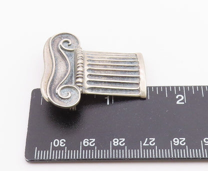 EUROPEAN 925 Sterling Silver  Vintage Ribbed Chef's Hat Brooch Pin  BP9455