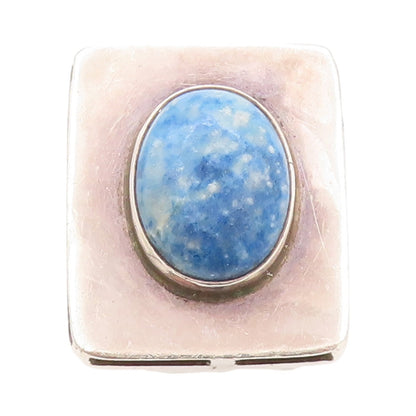925 Sterling Silver Vintage Ring Minimalist Oval Cabochon Sodalite Sz 8  RG32594