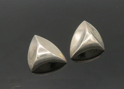 925 Sterling Silver & 14K GOLD  Vintage Shiny Modernist Drop Earrings  EG10417