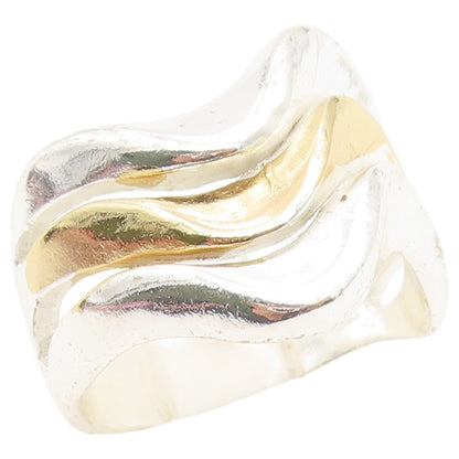 925 Sterling Silver Vintage Ring SILPADA Two Tone Classic Wave  Sz 6.5  RG36767