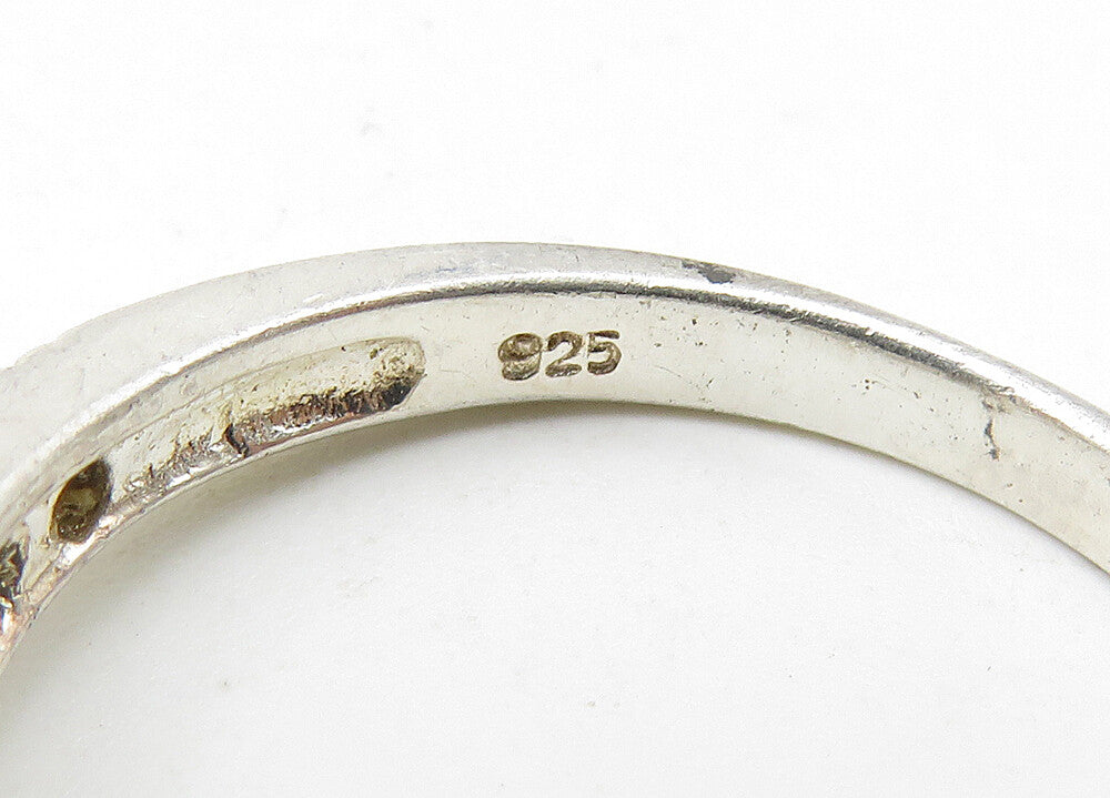 925 Sterling Silver  Vintage Cubic Zirconia Graduated Band Ring Sz 9  RG10432