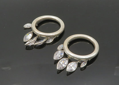 925 Silver  Vintage Marquise Cubic Zirconia Round Dangle Earrings  EG10018