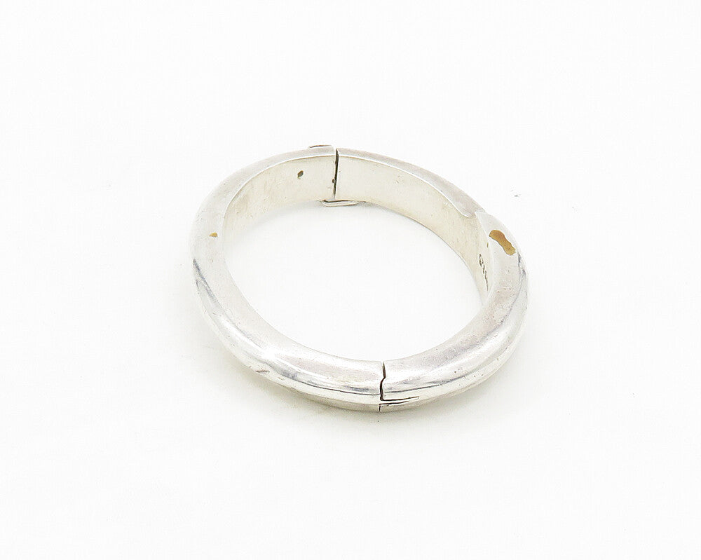 MWS 925 Sterling Silver  Vintage Shiny Bypass Design Bangle Bracelet  BT7029