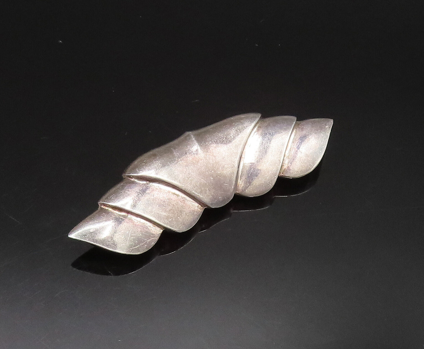 CHARLES KRYPELL 925 Silver  Vintage Scalloped Abstract Brooch Pin  BP9653