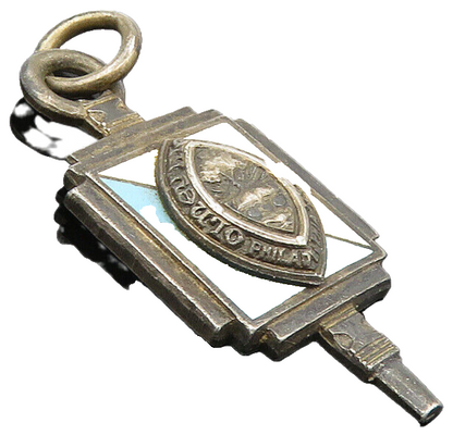 925 Sterling Silver  Vintage Antique Enamel Coated Oxidized Pendant  PT6717