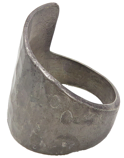 925 Sterling Silver  Vintage Oxidized Hammered Band Ring Sz 9  RG10401