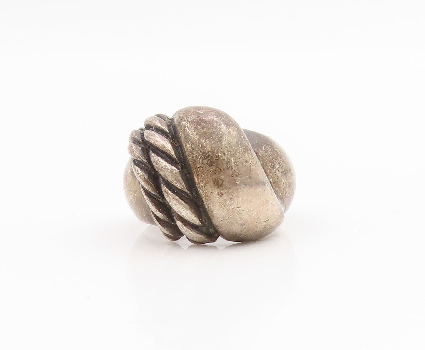 925 Sterling Silver Vintage Ring Modernist Braided Dome Band  Sz 7  RG34303