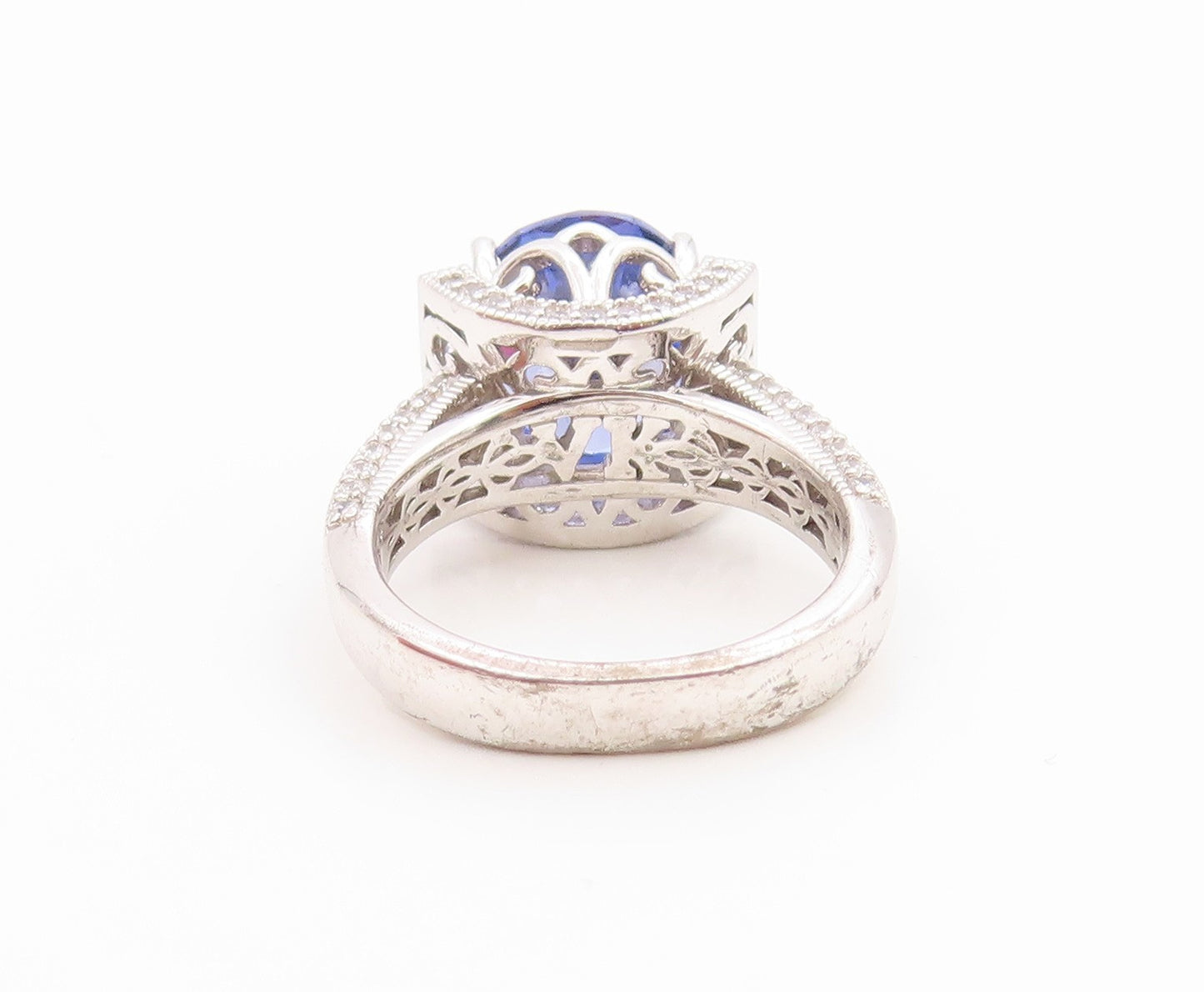 925 Sterling Silver Vintage Ring VANNA K Tanzanite & CZ Band  Sz 6  RG35531