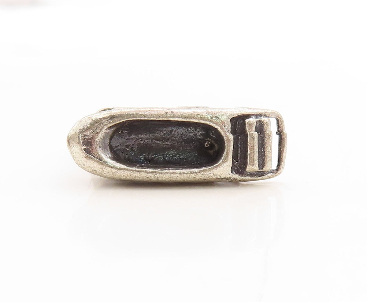 925 Sterling Silver Vintage Pendant 3D Carved Cruise Ship Charm  PT23740