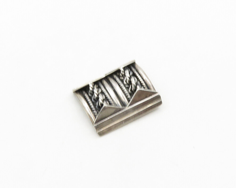 AYB MEXICO 925 Sterling Silver  Vintage Double Rope Twist Brooch Pin  BP7682