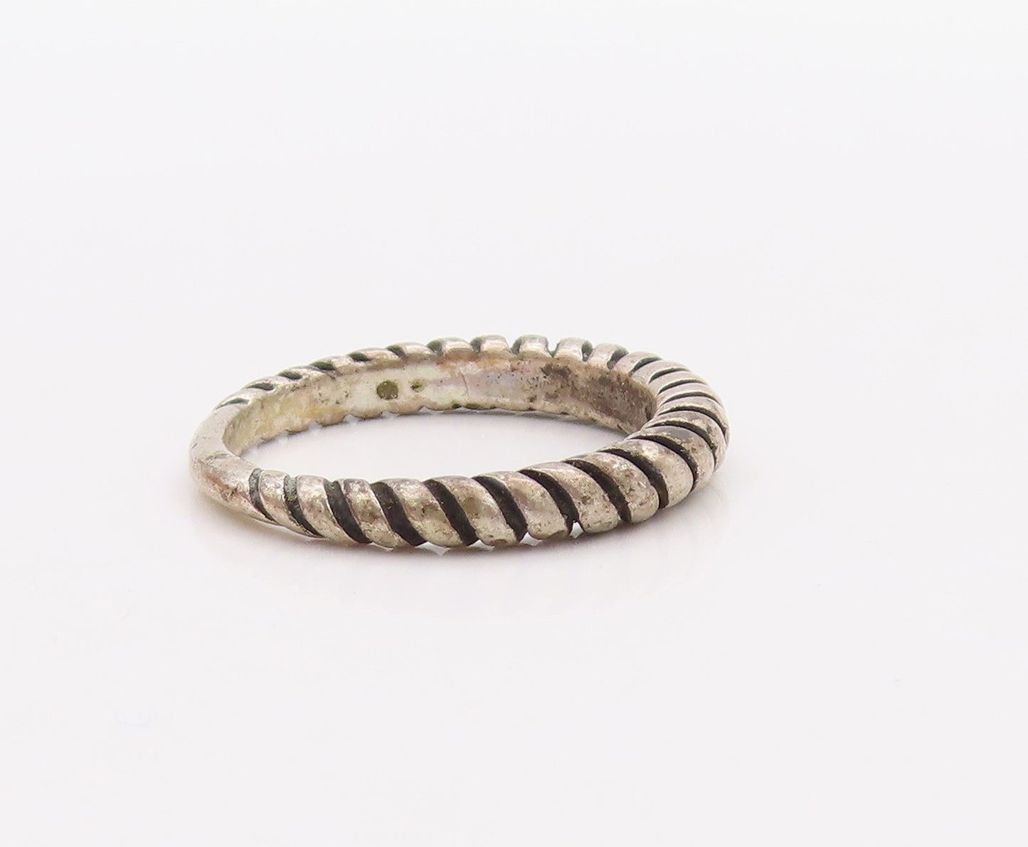 925 Sterling Silver Vintage Ring CAROLYN POLLACK Grooved Rope Band Sz 6  RG33293