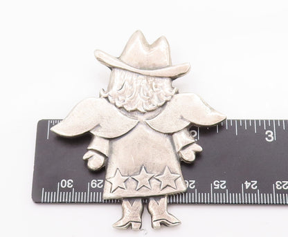 925 Sterling Silver Vintage Pendant JEEP COLLINS Carved Angle Fairy  PT23011