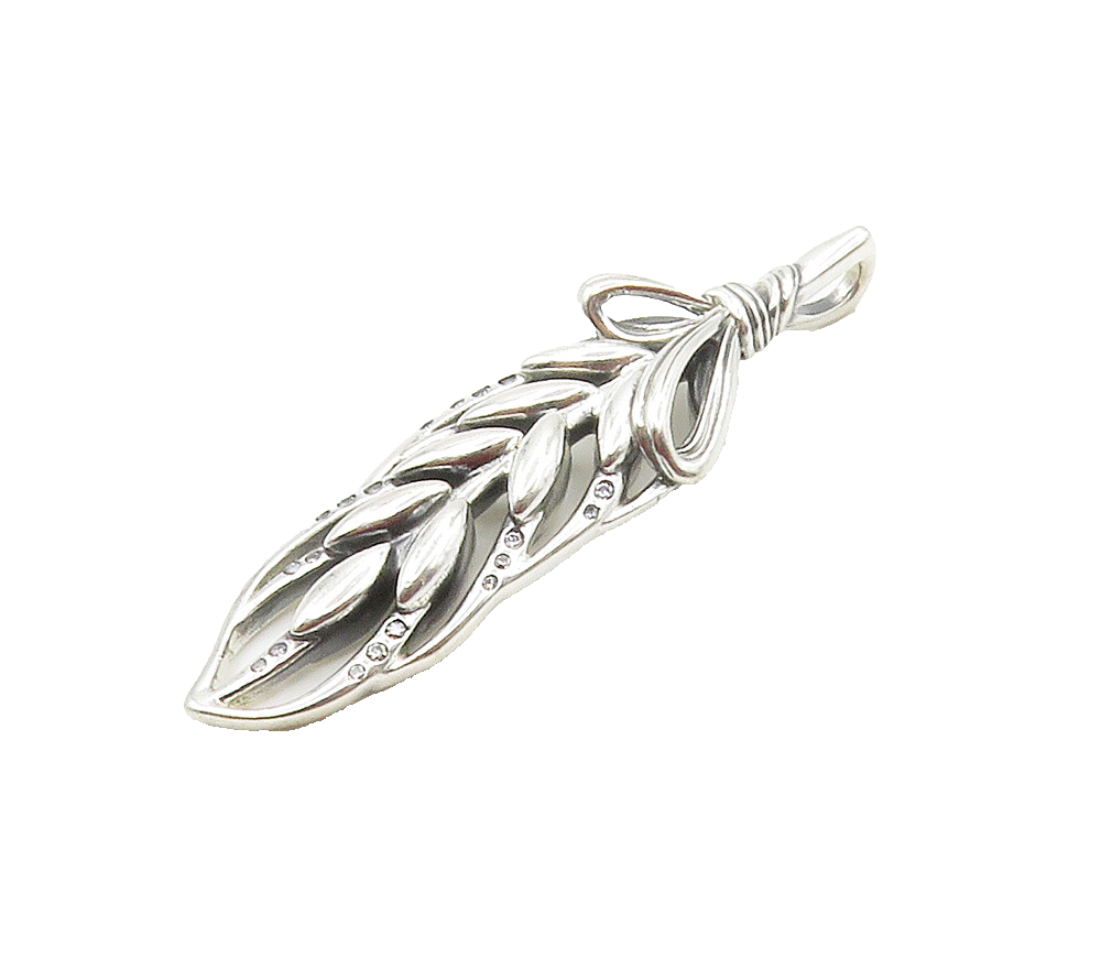 PANDORA 925 Sterling Silver  Petite Topaz Shiny Floral Motif Pendant  PT11978