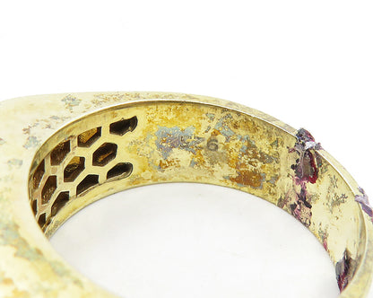 925 Sterling Silver  Petite Topaz Enamel Coated Dome Band Ring Sz 8  RG17327