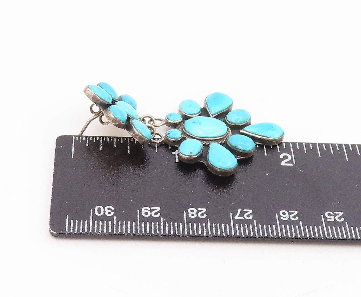 925 Sterling Silver Vintage Earrings NAVAJO ZUNI Gemstone Single Lot EG14306