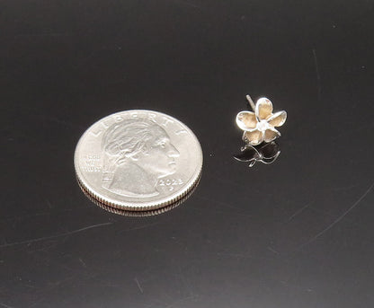 925 Sterling Silver Vintage Dainty Cubic Zirconia Flower Stud Earrings EG12275