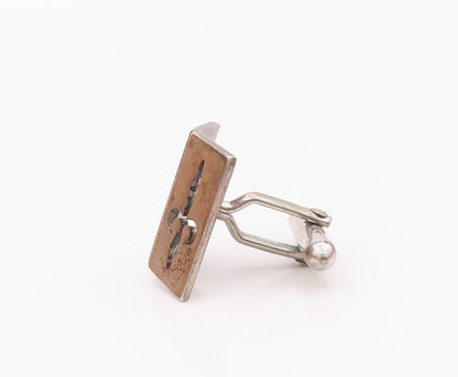 925 Sterling Silver  Vintage Sword Cutout Open Book Design Cuff Links  TR1811