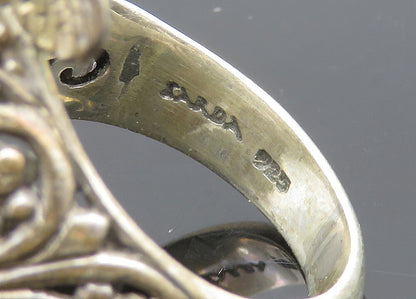 SARDA 925 Sterling Silver Vintage Elephant's Head Swirl Band Ring Sz 8 RG19958