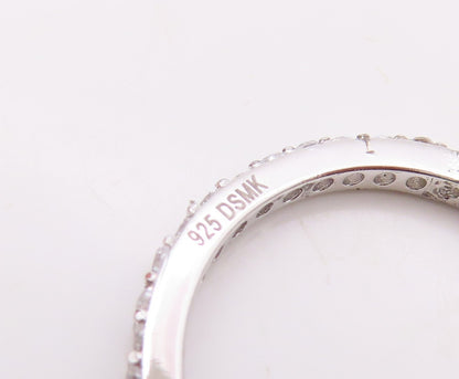 925 Sterling Silver Vintage Ring Minimalist CZ Inlay Band  Sz 7  RG30779