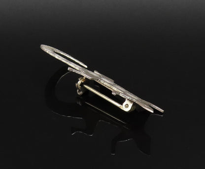 NELSON NAVAJO 925 Silver  Vintage Minimalist Etched Lizard Brooch Pin  BP9942