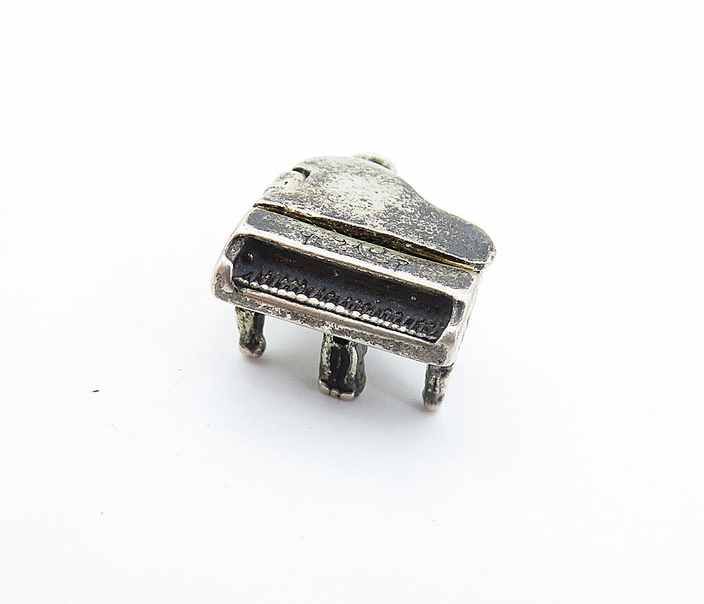 925 Sterling Silver  Vintage Dark Tone Grand Piano Pendant (OPENS)  PT3834