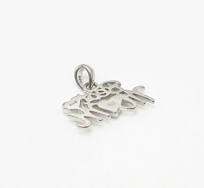 925 Sterling Silver White Cubic Zirconia Best Mom Love Drop Pendant PT2033