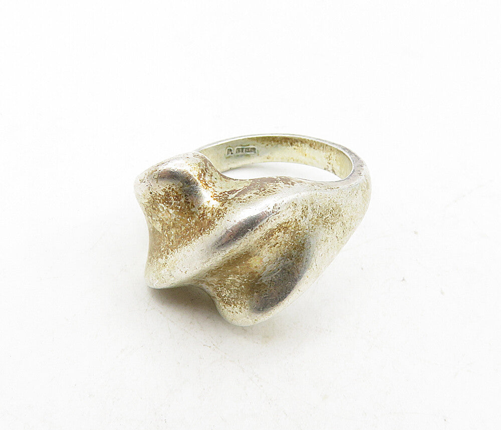 925 Sterling Silver  Vintage Shiny Fluted Dome Design Band Ring Sz 6  RG8974
