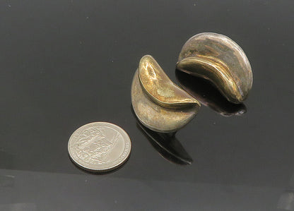 ISRAEL 925 Silver  Vintage Sculpted Hollow Non Pierce Drop Earrings  EG10524