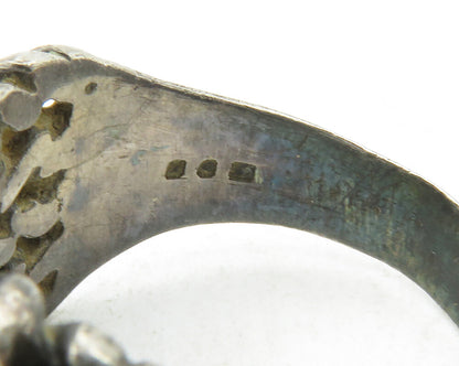 ENGLAND 925 Sterling Silver Vintage Spiked Design Band Ring Sz 11.5  RG12514