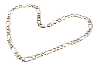 925 Sterling Silver  Vintage Shiny Curb Link Minimalist Chain Necklace  NE2687