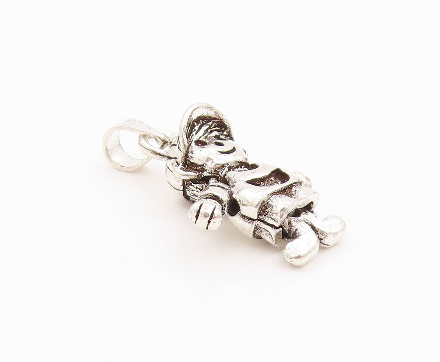 925 Sterling Silver Vintage Pendant Mini Happy Boy Charm Moves  PT24434