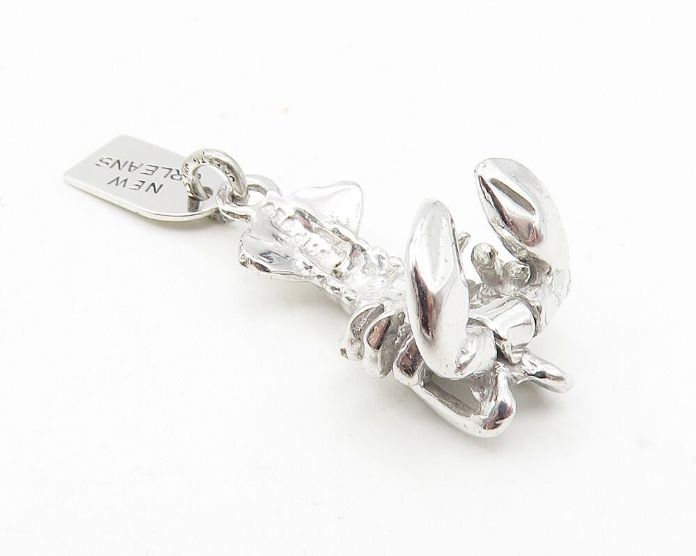 925 Sterling Silver  Vintage Petite Shiny Lobster New Orleans Pendant  PT9371