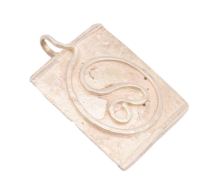 925 Sterling Silver Vintage Pendant Designer Carved Zodiac Leo Symbol  PT22825