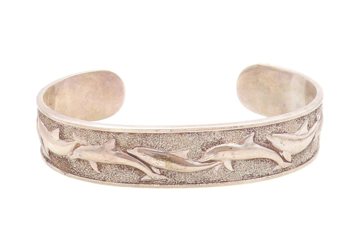 925 Sterling Silver Vintage Bracelet KABANA Swimming Delphine Family  BT11192