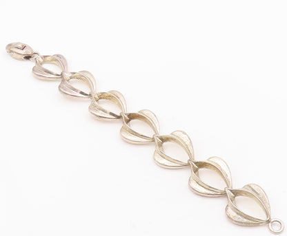 925 Sterling Silver Vintage Bracelet BAYANIHAN Designer Leaf Cut Design  BT10517