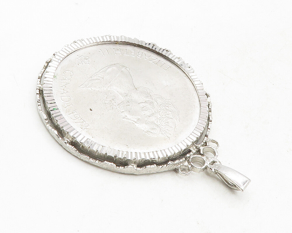 MILO 925 Sterling Silver  Vintage Canadian 10 Dollar Coin Drop Pendant  PT7875