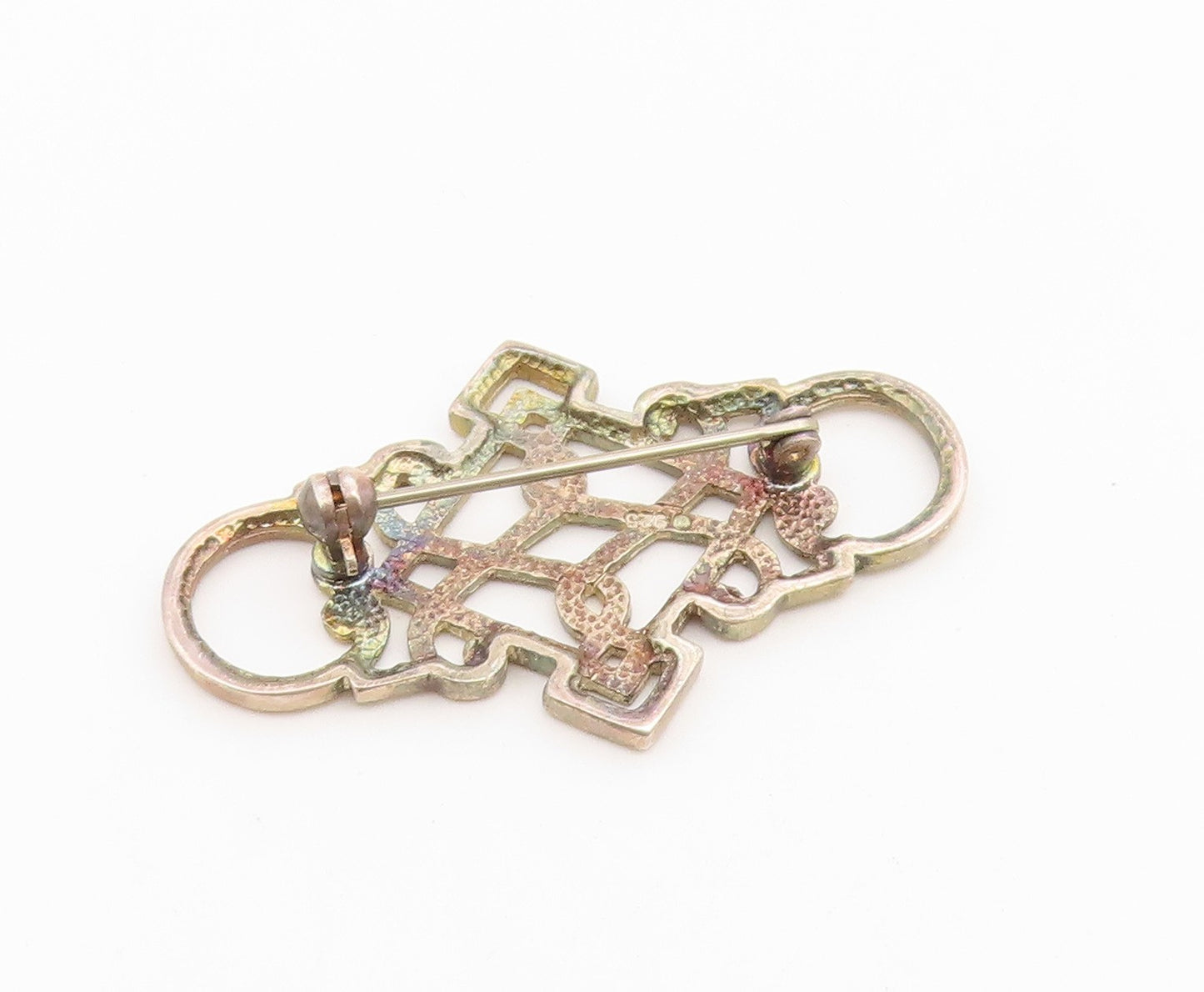 925 Sterling Silver Vintage Brooch Pin Classic Celtic Eternity Knotwork  BP12660