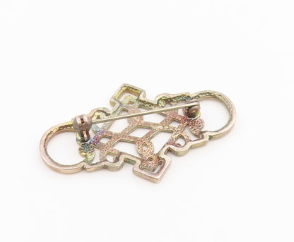 925 Sterling Silver Vintage Brooch Pin Classic Celtic Eternity Knotwork  BP12660