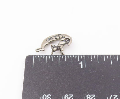 925 Sterling Silver  Vintage Petite Bull & Crescent Moon Face Pendant  PT18518