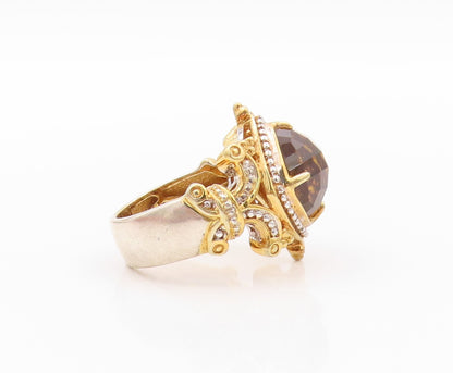925 Sterling Silver Vintage Ring MICHAEL VALITUTTI Real Citrine  Sz 6 RG32415