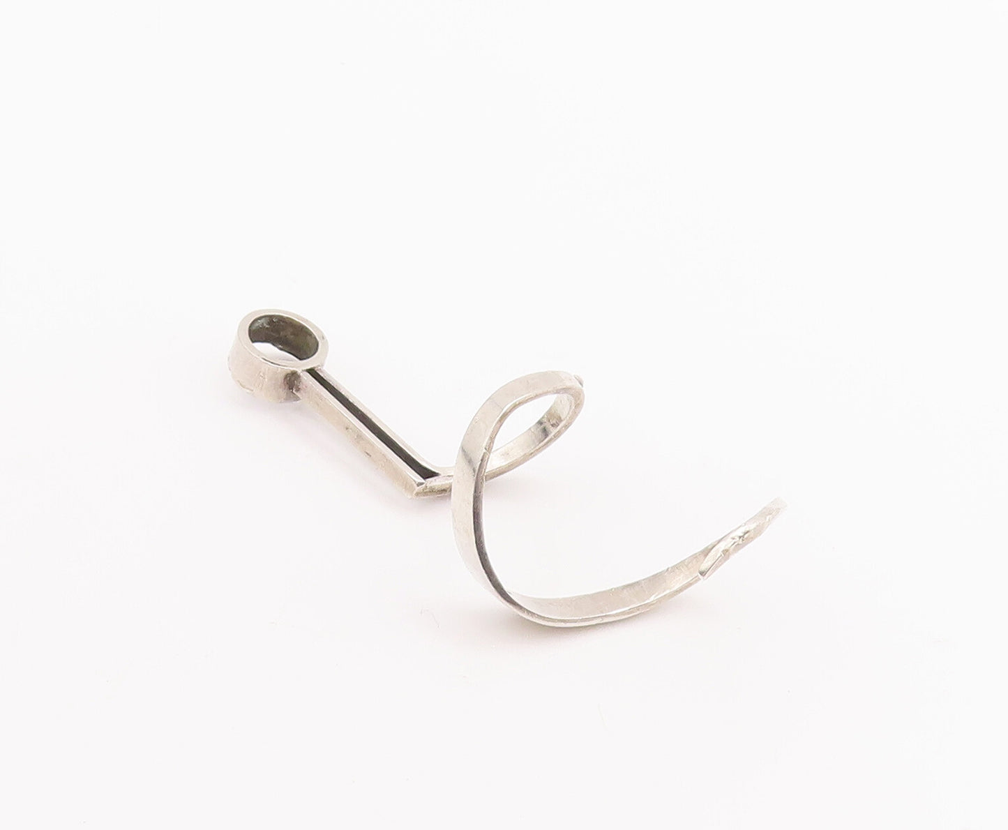 925 Sterling Silver Vintage Pendant Designer Solid Cutout Spiral Coil  PT23236