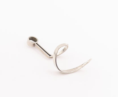 925 Sterling Silver Vintage Pendant Designer Solid Cutout Spiral Coil  PT23236
