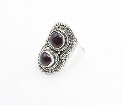 925 Sterling Silver  Cabochon Cut Amethyst Twist Cocktail Ring Sz 7.5  RG7906