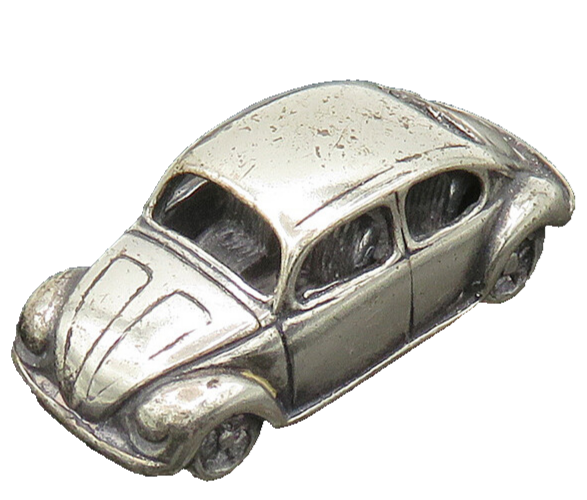 925 Sterling Silver  Vintage Dark Tone Shiny Buggy Toy Car Trinket  TR2802