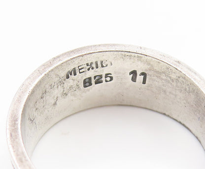 925 Sterling Silver Vintage Ring MEXICO Celtic Wavy Swirl Band  Sz 11  RG35205