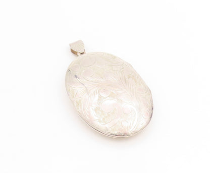 925 Sterling Silver Vintage Pendant Large Engraved Floral Locket OPENS  PT25249