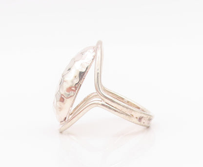 925 Sterling Silver Vintage Ring Brutalist Surface Domed Design Sz 10.5  RG33081