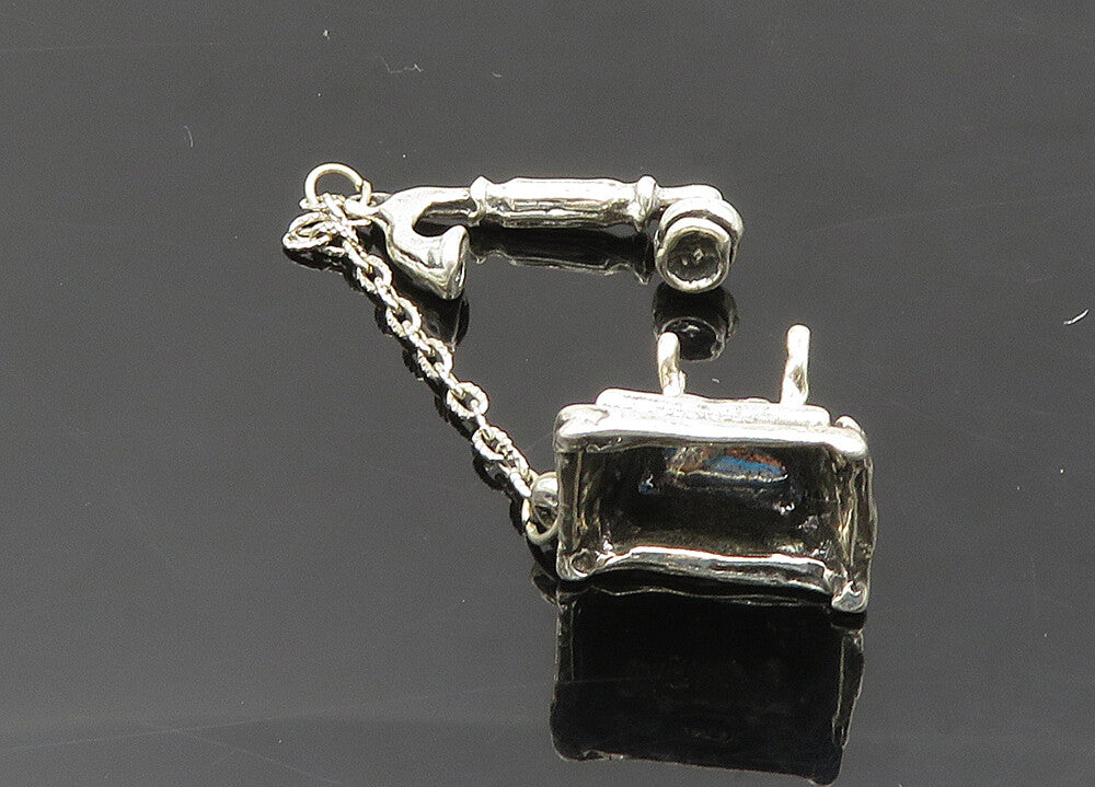 925 Sterling Silver  Vintage Petite Old Fashioned Telephone Trinket  TR2812