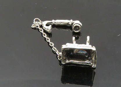 925 Sterling Silver  Vintage Petite Old Fashioned Telephone Trinket  TR2812