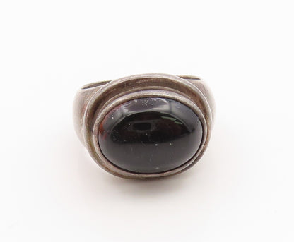 925 Sterling Silver Vintage Ring ESPO SIG Cabochon Onyx Band  Sz 10  RG36258